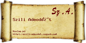 Szili Adeodát névjegykártya